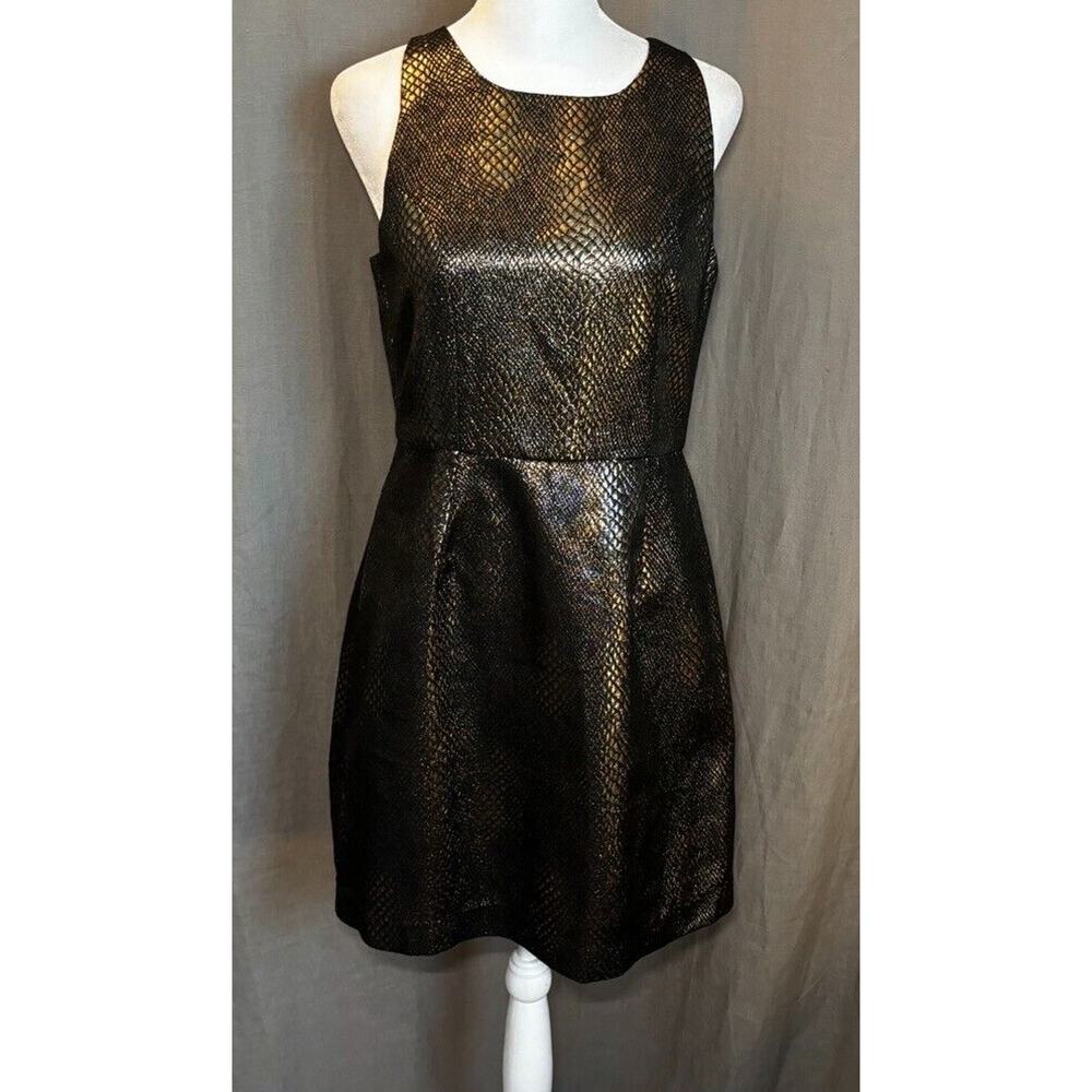 JACK BY BB DAKOTA Women's Metallic Snake print metal bronze Dress Size 6